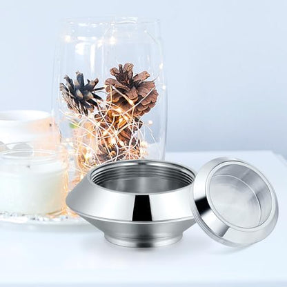 Urna de Acero con Vela + Colgante de Corazón (para cenizas)